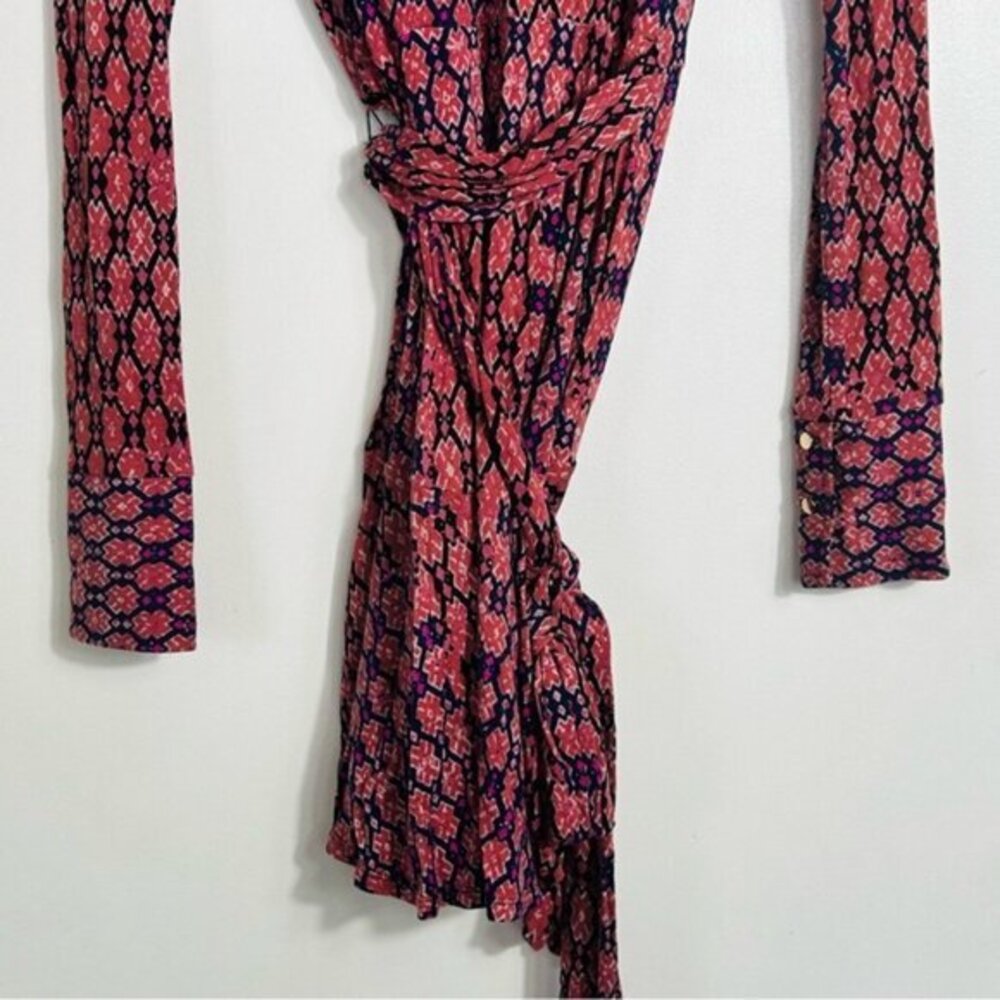 Free People NWOT Rhetta Rusty Rose Multi Print Mini Wrap Dress- Size XS - Picture 12 of 15